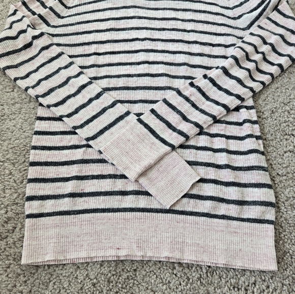 Veronica Beard Dean Pale Pink and Charcoal Stripe Linen Blend Sweater Size Small - Picture 10 of 16